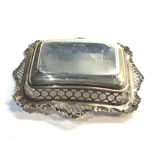 36 - Antique pierced silver dish London silver hallmarks weight 90g