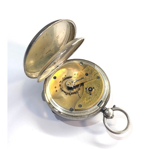 308 - Antique Waltham Mass silver open face pocket watch watch winds and ticks but no warranty given