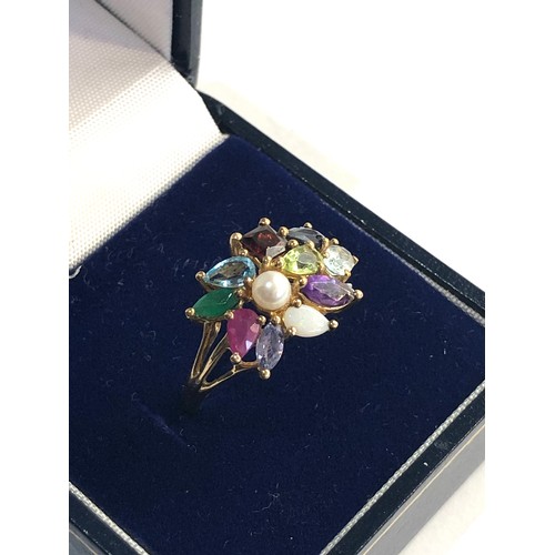 171 - 9ct gold gem set dress ring weight 2.8g