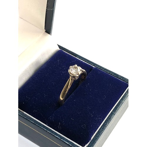 178 - 9ct gold Solitaire diamond ring .33 carat weight of ring approx 3g