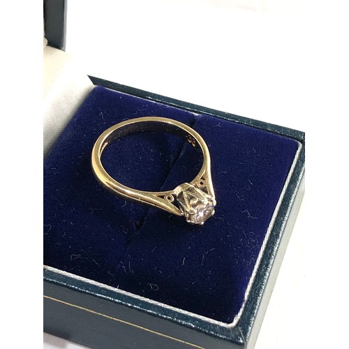 178 - 9ct gold Solitaire diamond ring .33 carat weight of ring approx 3g