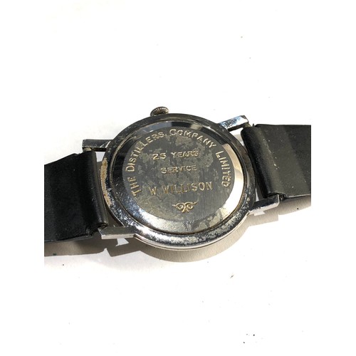 236 - Vintage Roidor 21 jewel  Wristwatch 25 Years Service  Distilleries company Manual Wind ticking but n... 