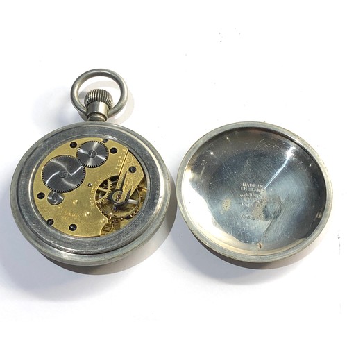 290 - Military pocket watch H.Williamson Ltd London 32785F dennison nickel case military broad arrow on ba... 