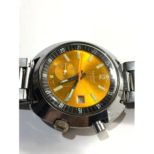 242 - Gents 17j Vintage Tegrov Minutestop wristwatch Watch the watch is ticking but other function unkown ... 