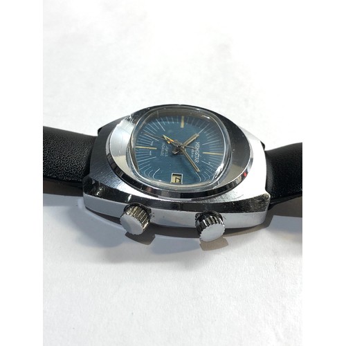 253 - Vintage Memostar alarm 17 jewel gents wristwatch good overall condition in working order but no warr... 