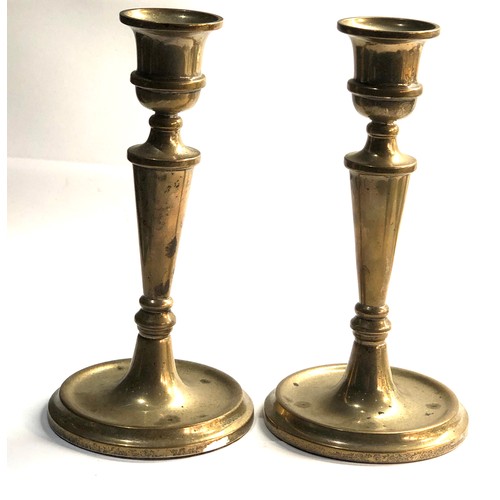 70 - Pair of silver candlesticks Birmingham silver hallmark each measures approx 20cm tall