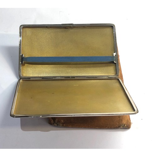 88 - large cased engine turned silver cigarette case weight 180g