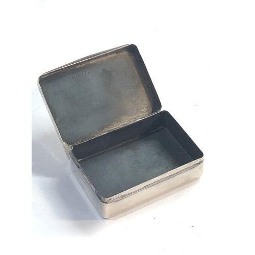 74 - Victorian sampson morden silver box measures approx 62mm by 45mm 20mm deep 2 frame compartments on u... 