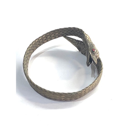 165 - Vintage silver snake bangle