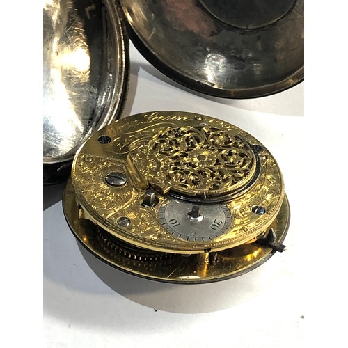 307 - Antique verge fusee pocket watch John Leeson London non working