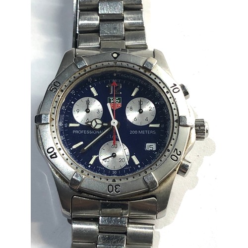 277 - TAG HEUER Professional Chronograph blue Dial Quartz 200 meters CK 1112-0 gents wristwatch