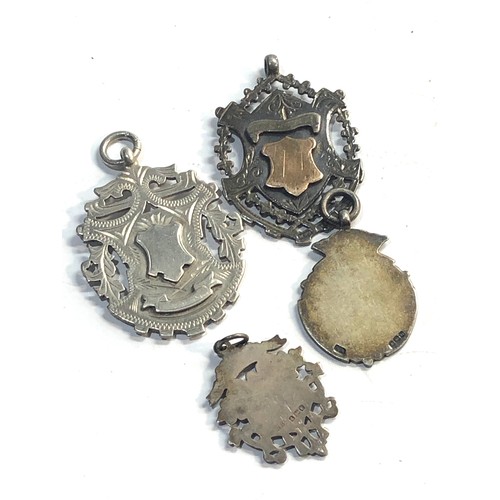 158 - 4 antique silver pocket watch chain fobs