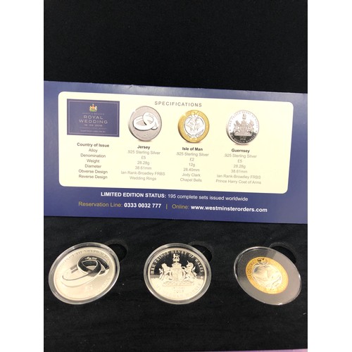 314 - 2018 Harry and Meghan royal wedding silver proof three coin set