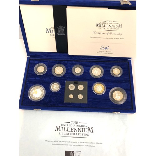 315 - The united Kingdom Millennium silver coin collection boxed with coa