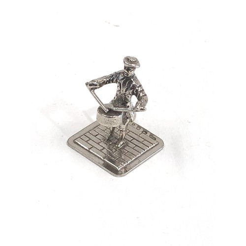 108 - Dutch silver miniature man playing drum dutch sword hallmark