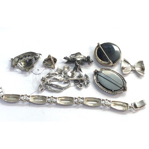 140 - Selection of vintage silver and marcasite jewellery