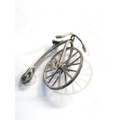 121 - Vintage dutch silver miniature penny farthing bike  dutch silver sword hallmarks