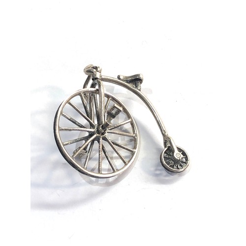 121 - Vintage dutch silver miniature penny farthing bike  dutch silver sword hallmarks