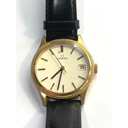 254 - Gents Omega manual wind date wristwatch the watch winds and ticks but no warranty given