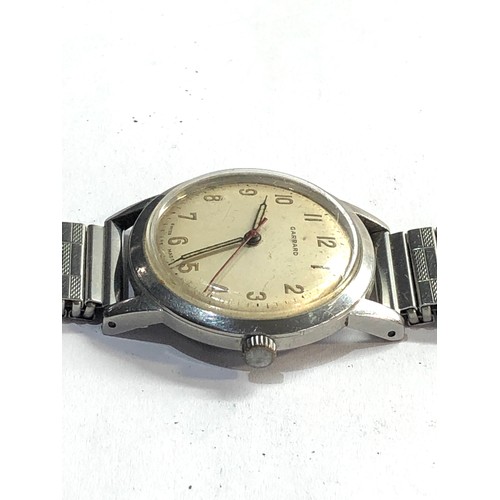 266 - Vintage Garrard gents presentation stainless steel wristwatch  ticks but no warranty given