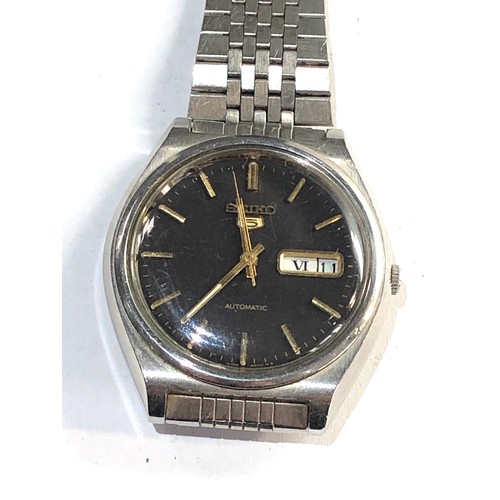 267 - Vintage Seiko 5  automatic gents wristwatch  6309-8890 stainless steel black dial good condition  ti... 