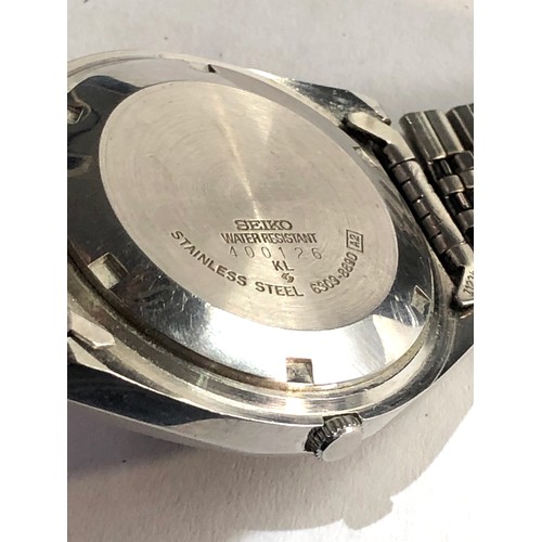 267 - Vintage Seiko 5  automatic gents wristwatch  6309-8890 stainless steel black dial good condition  ti... 