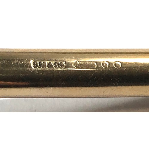 186 - 9ct gold extending sampson morden pencil measures approx 7.5cm and 11.5cm when extended weight 16.7g... 