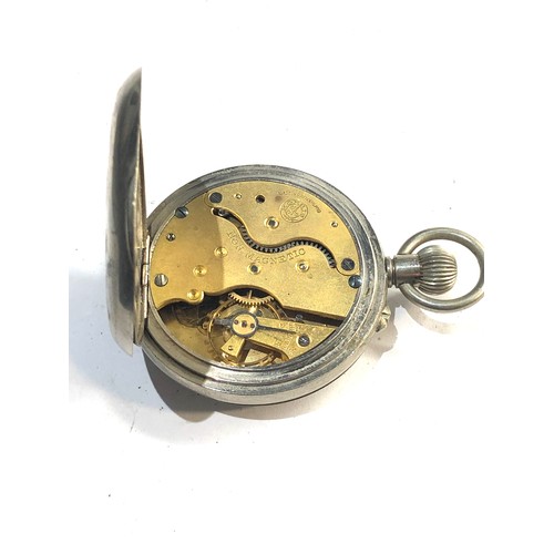 296 - Antique stewart dawson & co ltd switzerland full hunter pocket watch the watch winds  and ticks nick... 