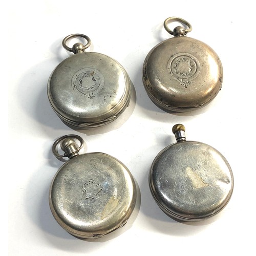 298 - 4 antique silver pocket watches spares or repair