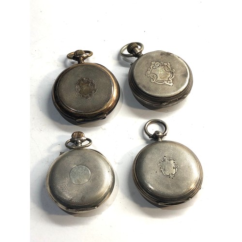 300 - 4 antique silver pocket watches spares or repair