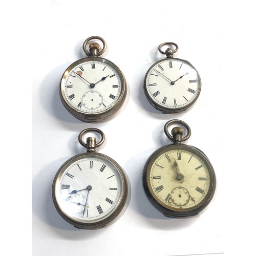 302 - 4 antique silver pocket watches spares or repair