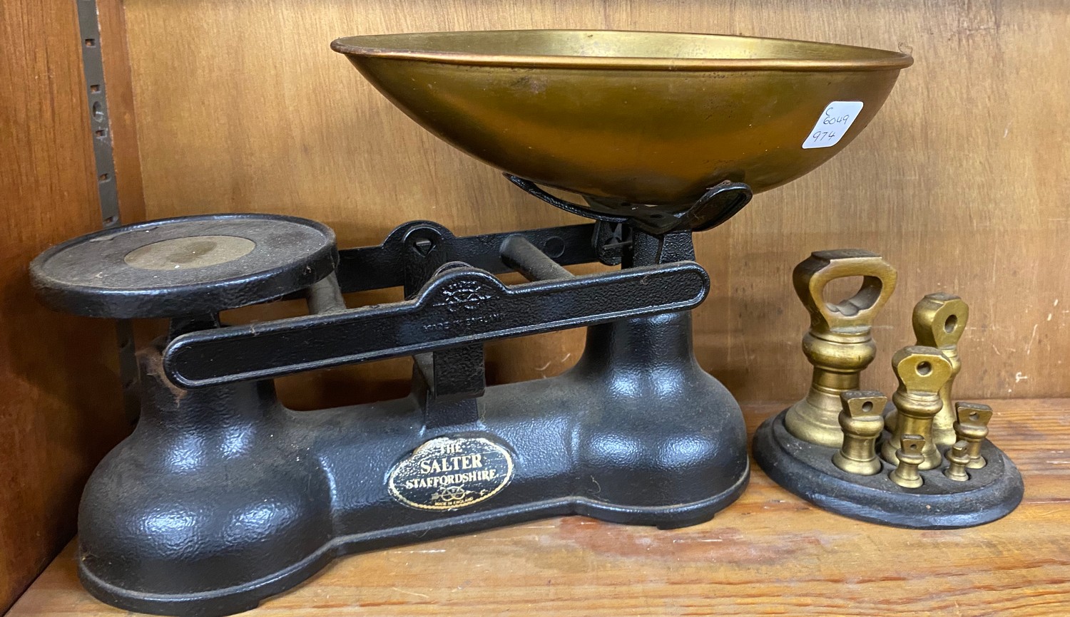 Sold at Auction: English Salter Scales with Boxed Set of Weights