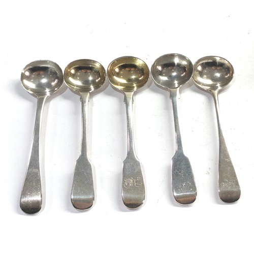 4 - 6 Antique silver mustard spoons