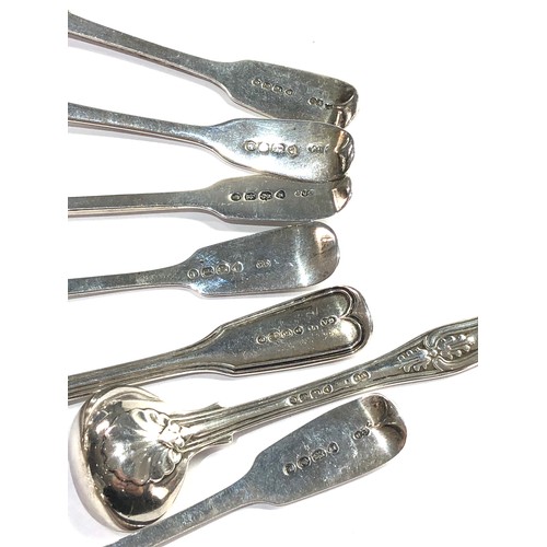 3 - 7 Antique silver mustard spoons by George  Adams