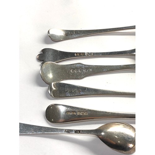 7 - Selection of antique silver tea spoons weight 114g