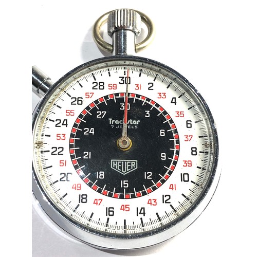 258 - Vintage Heuer Trackstar stop watch winds and ticks