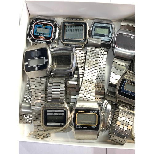 262 - Box of vintage digital wristwatches spares and parts or repair