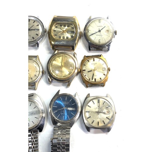 217 - Selection of vintage mechanical gents wristwatches   spares or repairs