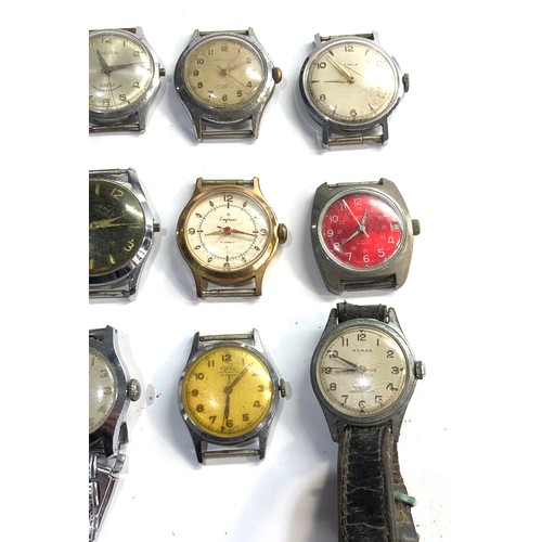 221 - Selection of vintage mechanical gents wristwatches   spares or repairs