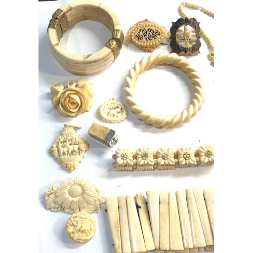 180 - Selection of bone/ ivory jewellery