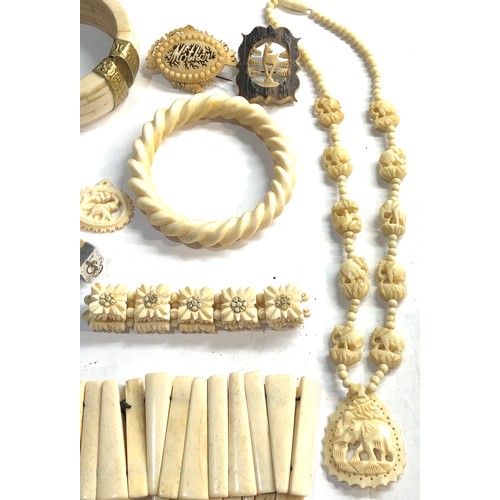 180 - Selection of bone/ ivory jewellery