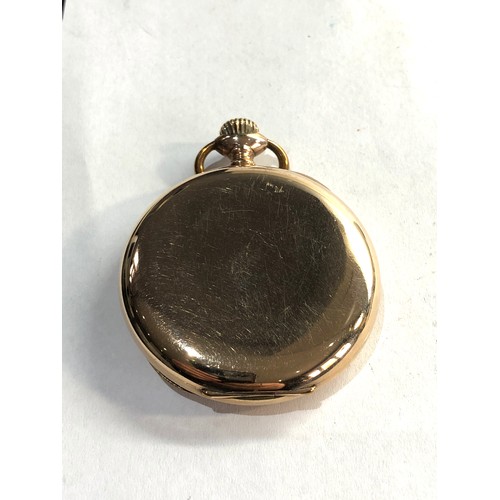 269 - Antique gold plated Minerva pocket watch good clean watch winds and ticks 10 year guaranteed case bu... 