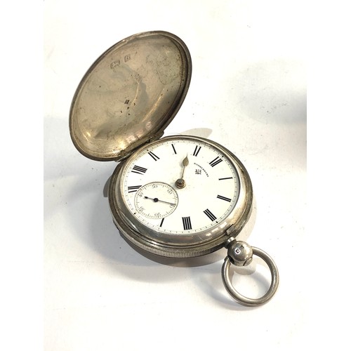 272 - Antique Rotherhams full hunter silver pocket watch  will tick if shaken but stops missing hand and g... 