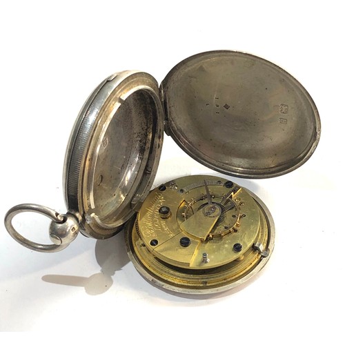 272 - Antique Rotherhams full hunter silver pocket watch  will tick if shaken but stops missing hand and g... 