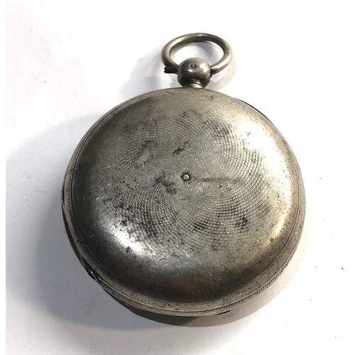 275 - Antique silver waltham mass full hunter pocket watch winds and ticks missing glass but no warranty g... 