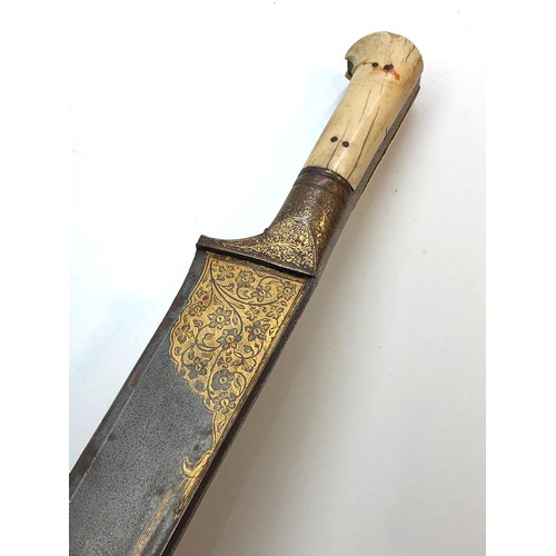 350 - Fine 19th century Mughal gold inlaid Khaybar type dagger