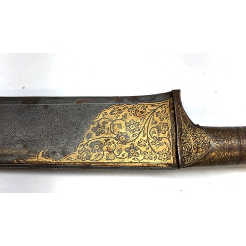 350 - Fine 19th century Mughal gold inlaid Khaybar type dagger