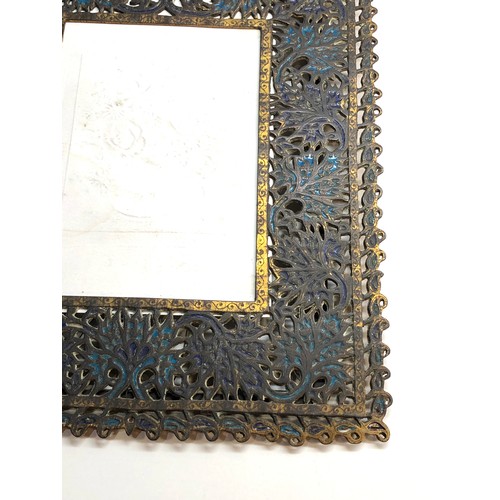 339 - 19th century Indian Kashmiri enamelled gilded brass frame