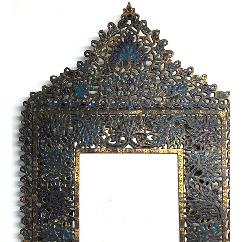 339 - 19th century Indian Kashmiri enamelled gilded brass frame