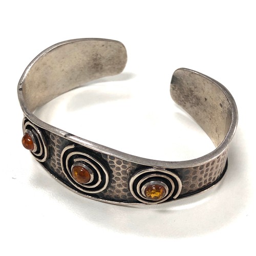 168 - Vintage silver and amber bracelet